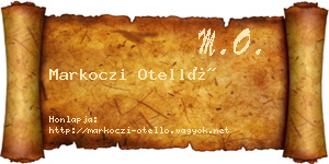 Markoczi Otelló névjegykártya